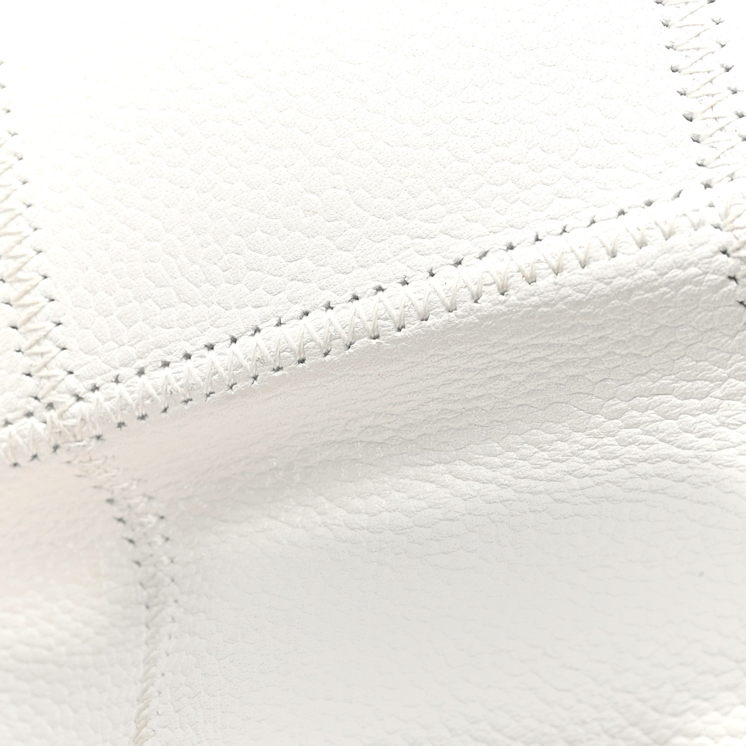 Caviar Square Stitched Bag White