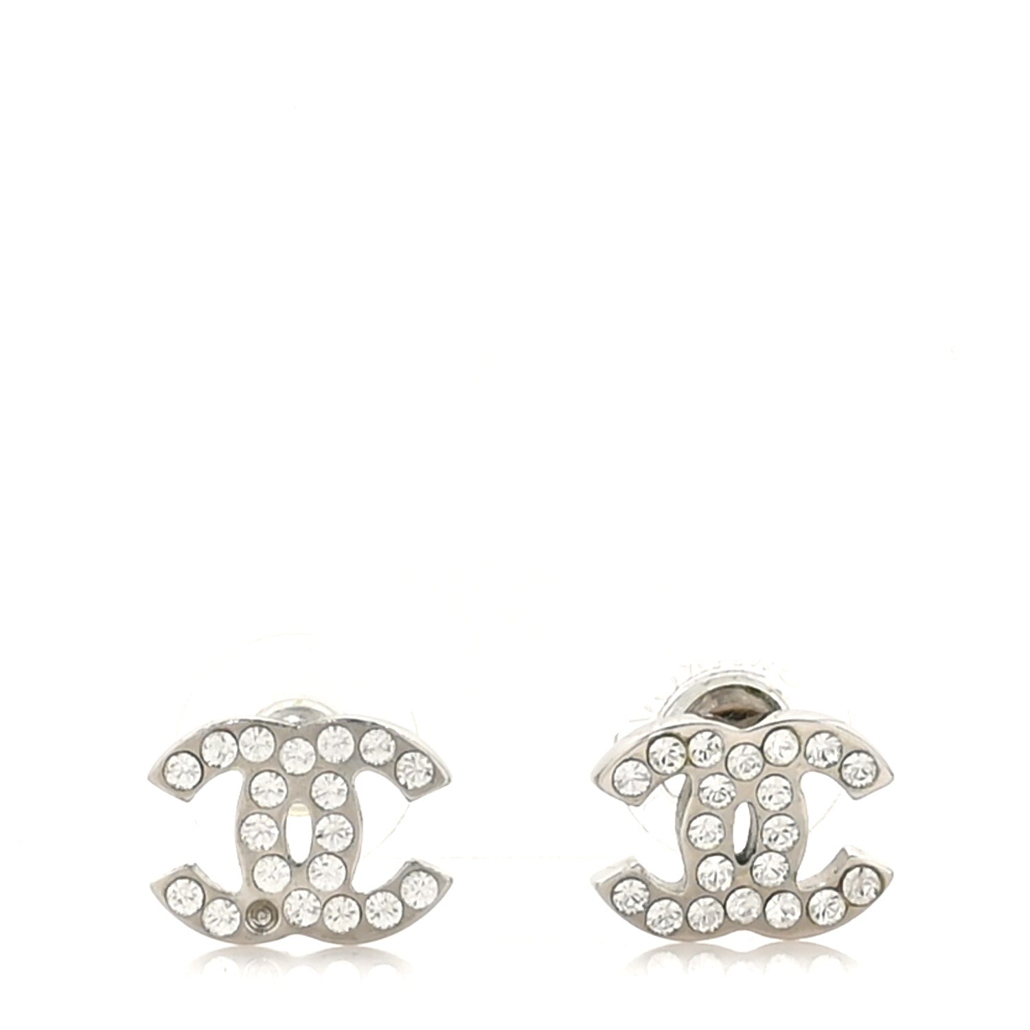 Crystal CC Earrings Silver