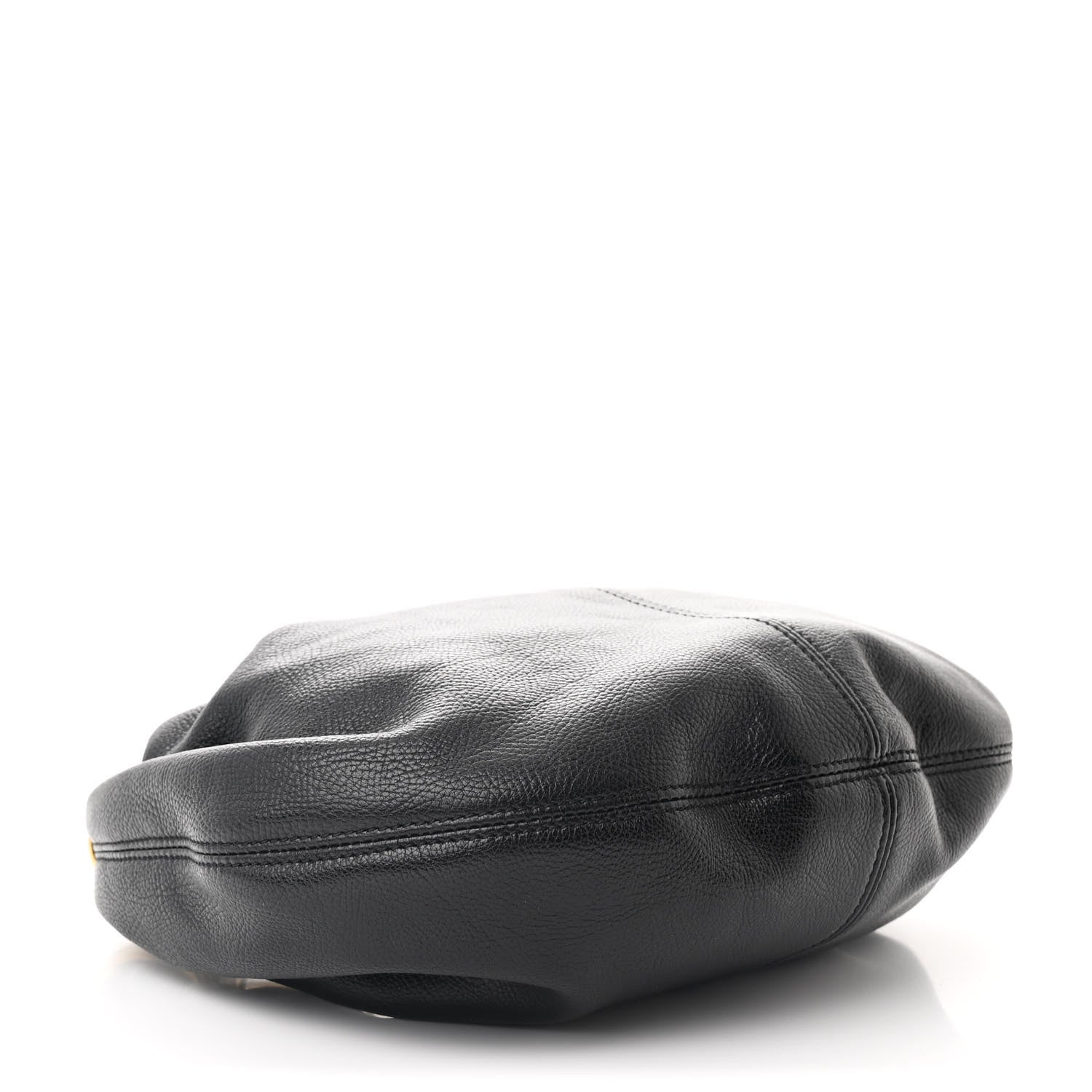 Grained Calfskin Small Bracelet Hobo Bag Black