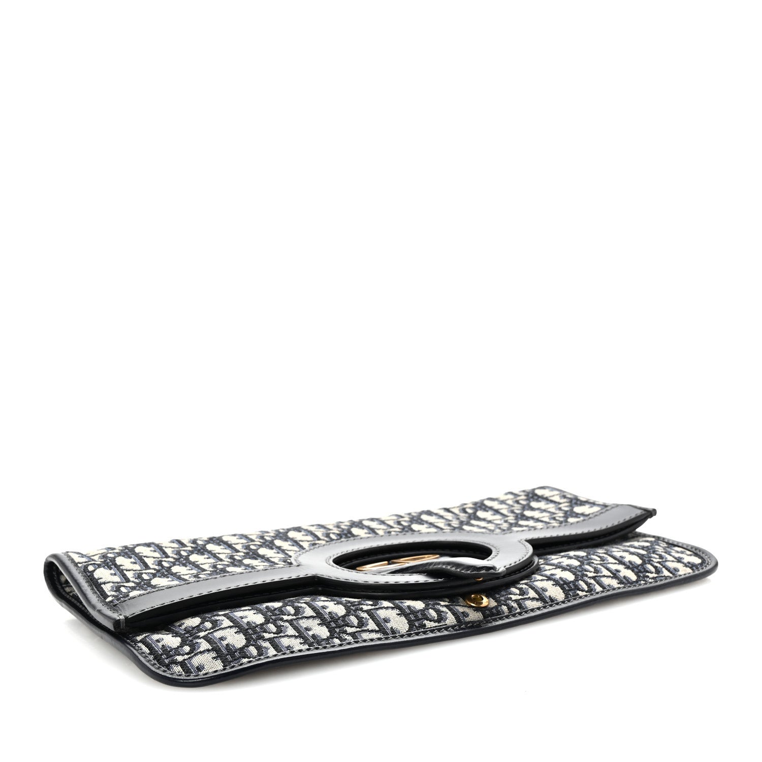 Oblique Fold Over Clutch Blue