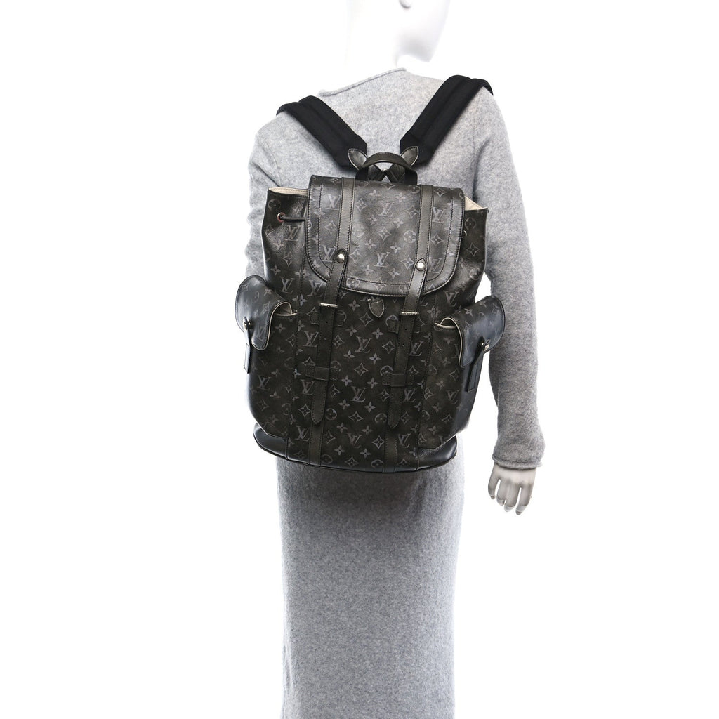 Brushed Monogram Eclipse Christopher MM Backpack Black