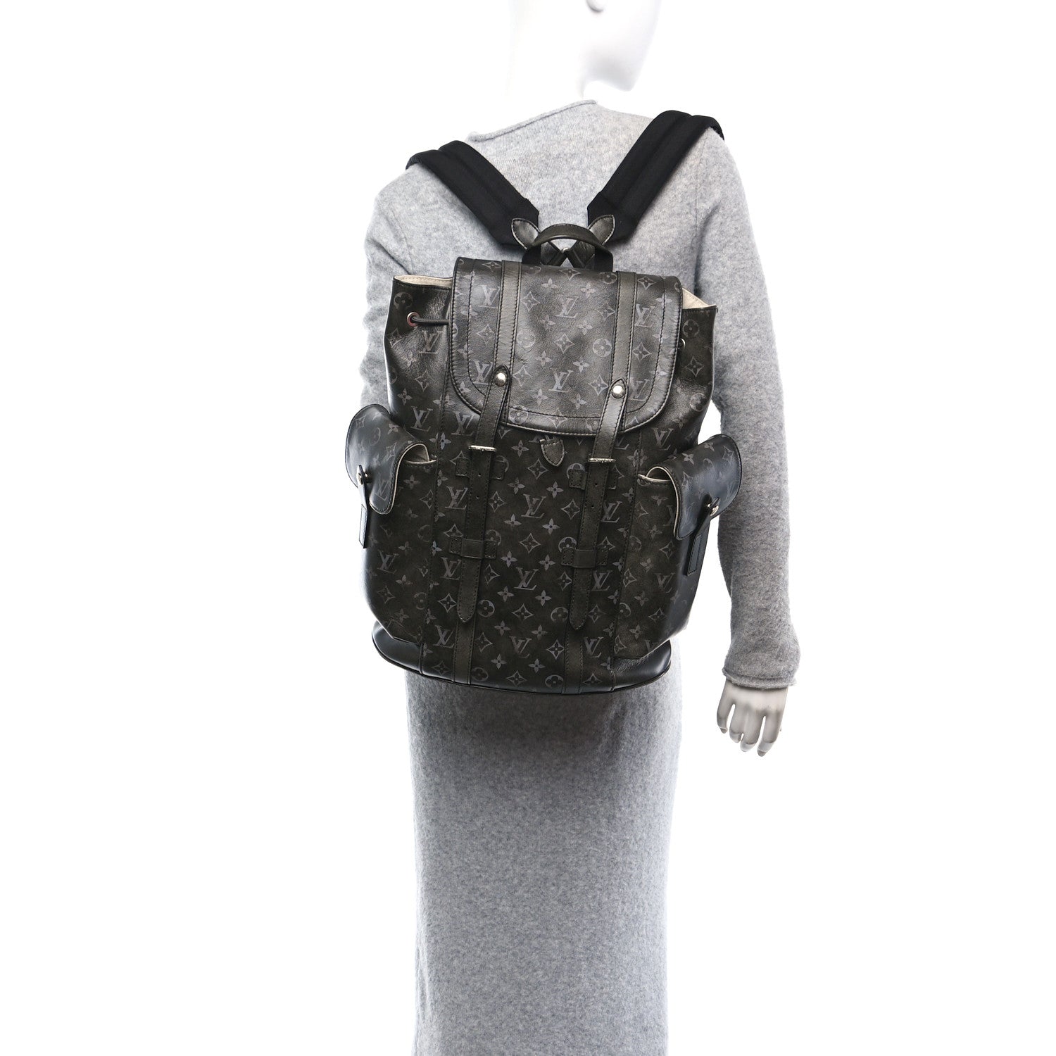 Brushed Monogram Eclipse Christopher MM Backpack Black