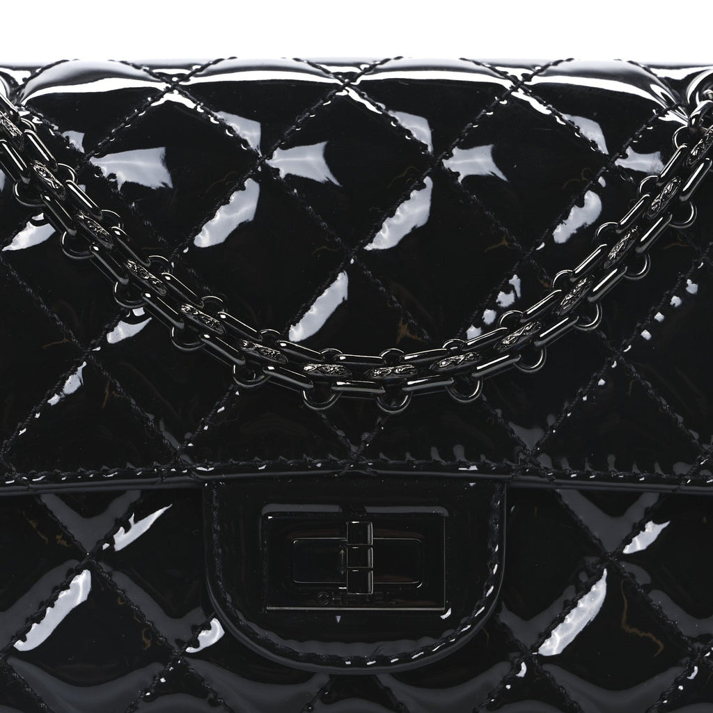 Patent Calfskin Quilted 2.55 Reissue Mini Flap So Black