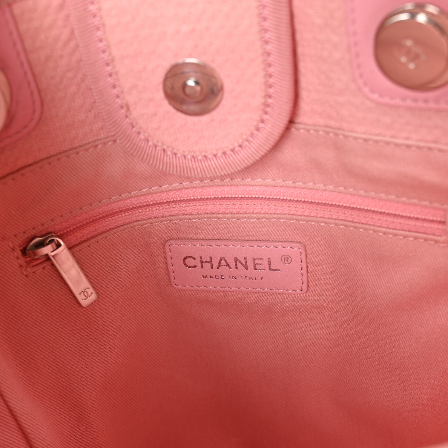Mixed Fibers Calfskin Mini Deauville Tote Rose Pink