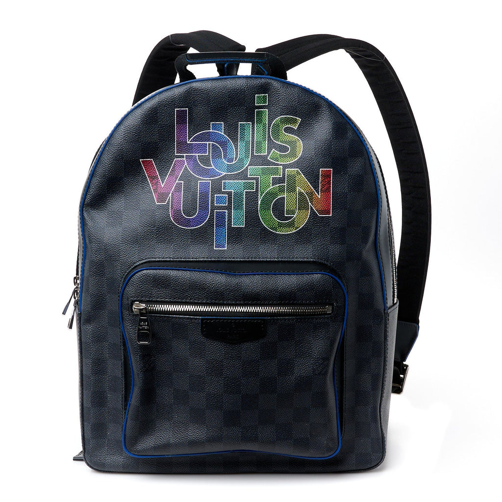 Damier Graphite Logo Josh Backpack Blue Multicolor