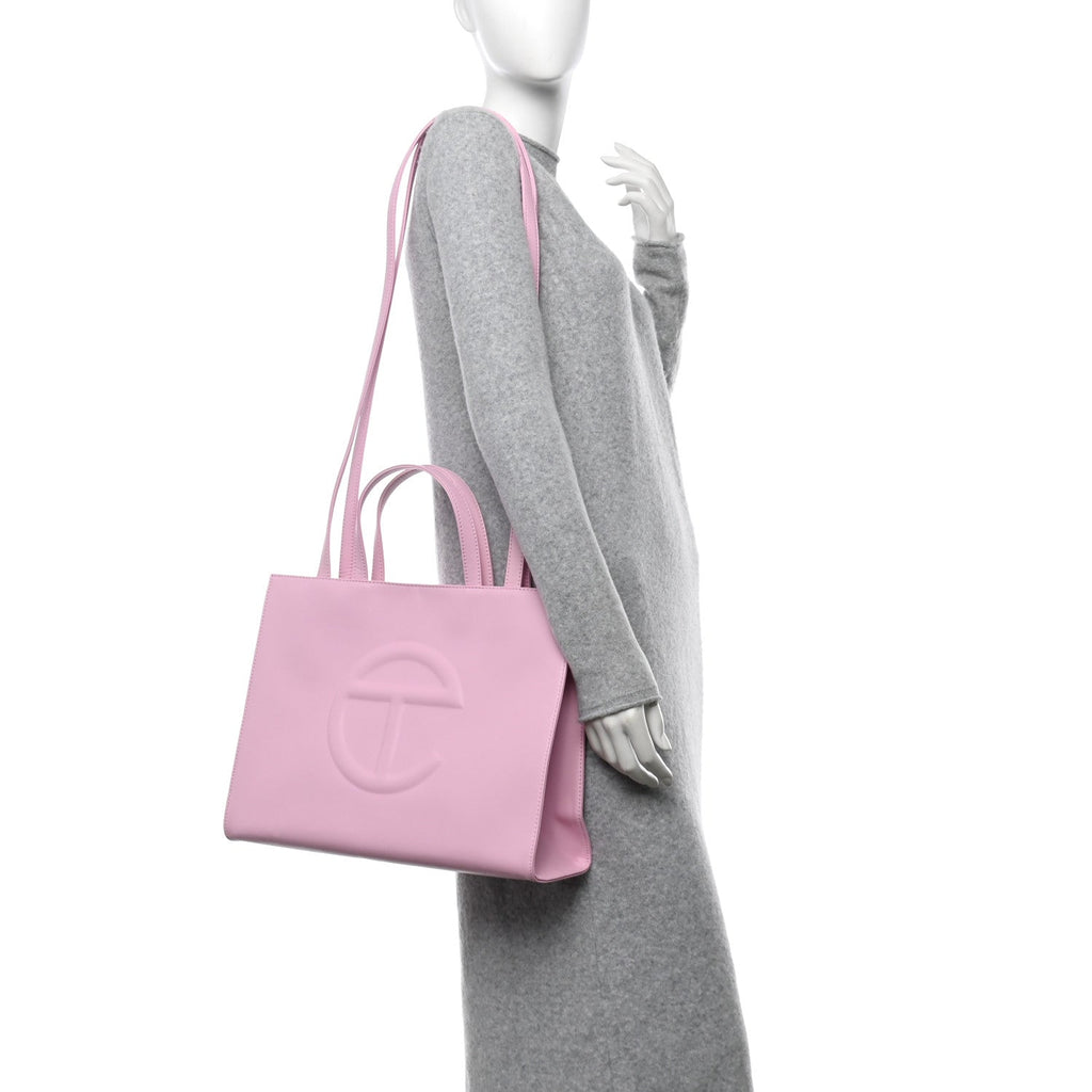 Vegan Leather Medium Shopping Bag Bubblegum