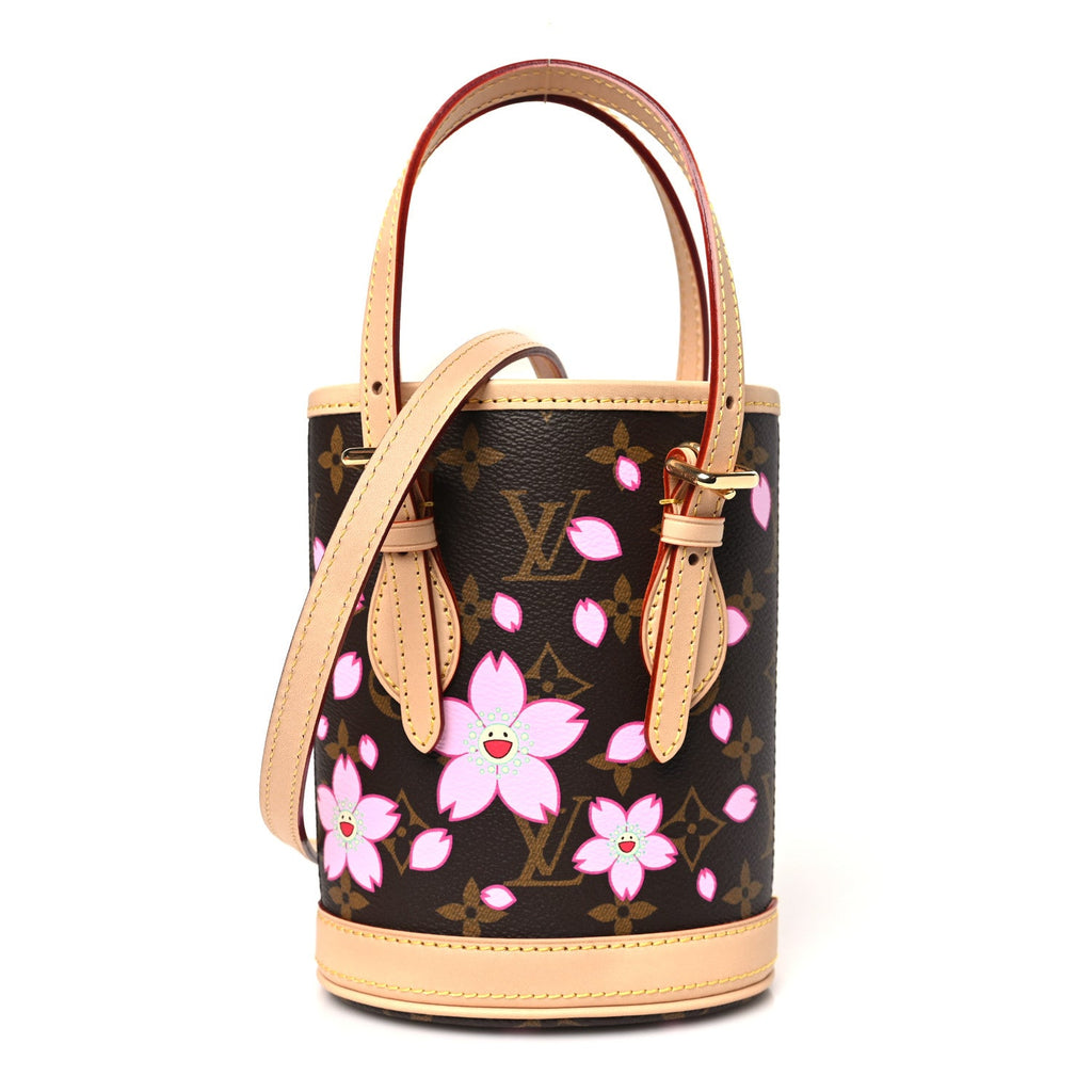 LV X TM Monogram Cherry Blossom Nano Bucket Sakura Brown