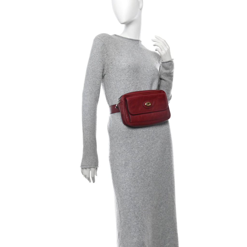 Fluffy Calfskin Morpheus Belt Bag 100 40 Red