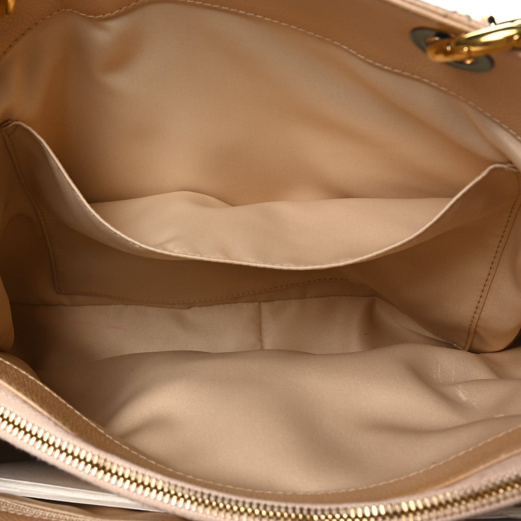Caviar Quilted Grand Shopping Tote GST Beige