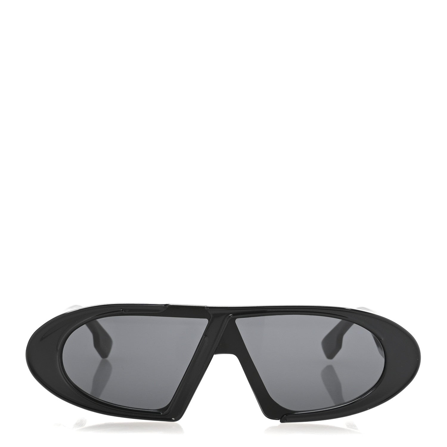Acetate Oblique Oval Sunglasses Black