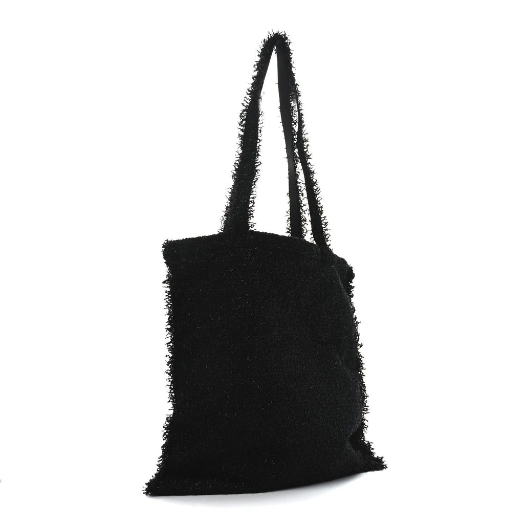 Tweed Resin Strass Large Robot Shopping Bag Black