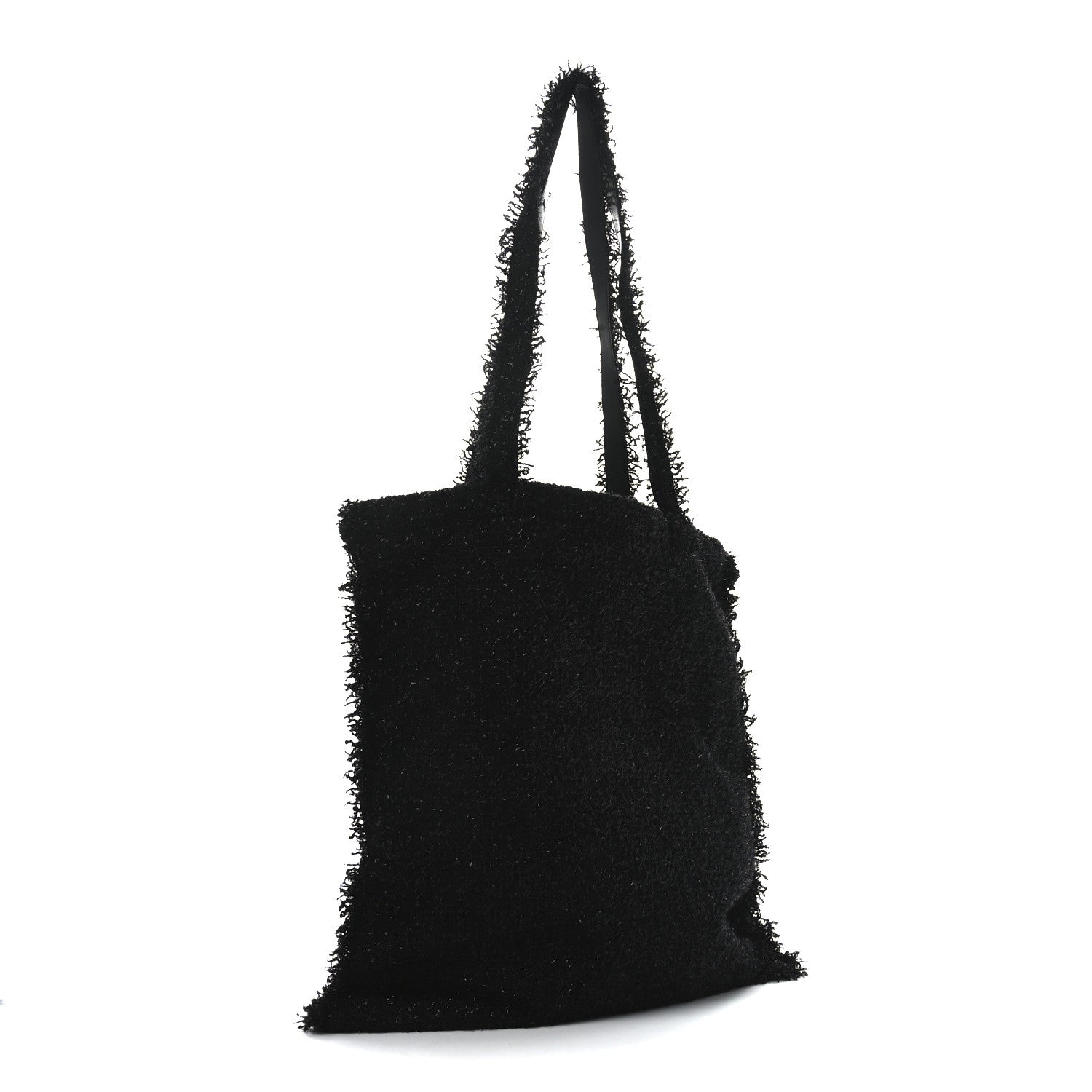Tweed Resin Strass Large Robot Shopping Bag Black
