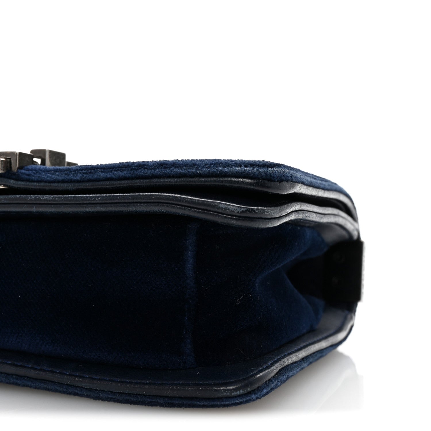 Velvet Quilted Small Boy Flap Blue