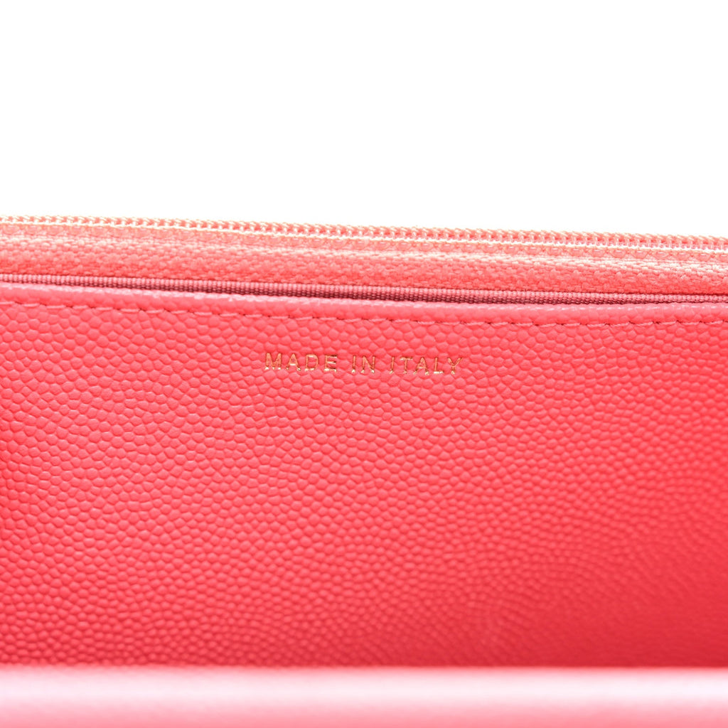 Caviar Quilted Vintage Mademoiselle Wallet On Chain WOC Dark Pink
