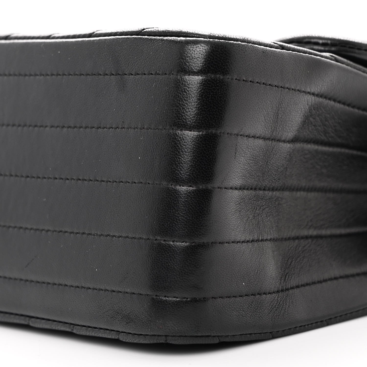 Lambskin Chevron Quilted Jumbo Double Flap So Black