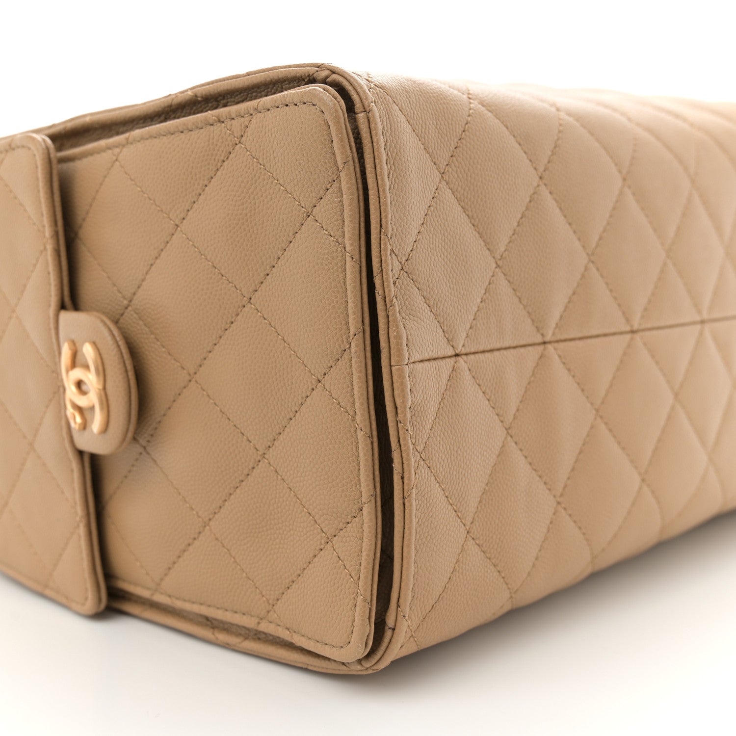 Caviar Quilted Medium Chanel 25 Handbag Dark Beige