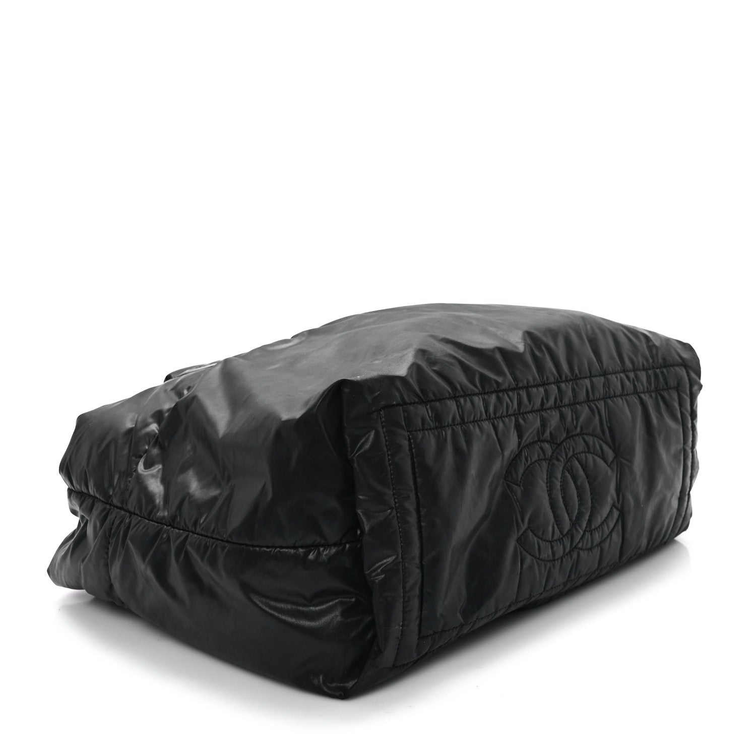 Nylon Quilted Coco Cocoon Reversible Tote Black