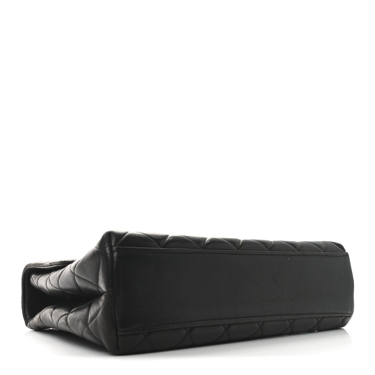 Lambskin Quilted Medium Kelly Flap Bag Black