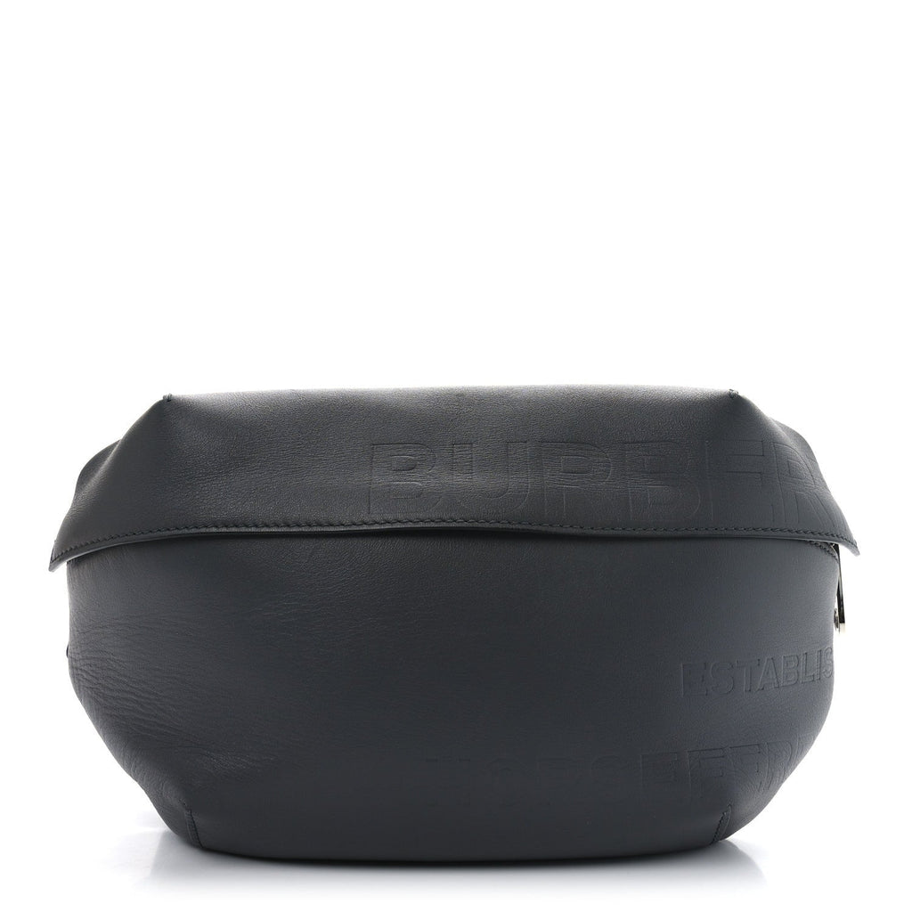 Calfskin Horseferry Print Medium Sonny Bum Bag Dark Ash Grey