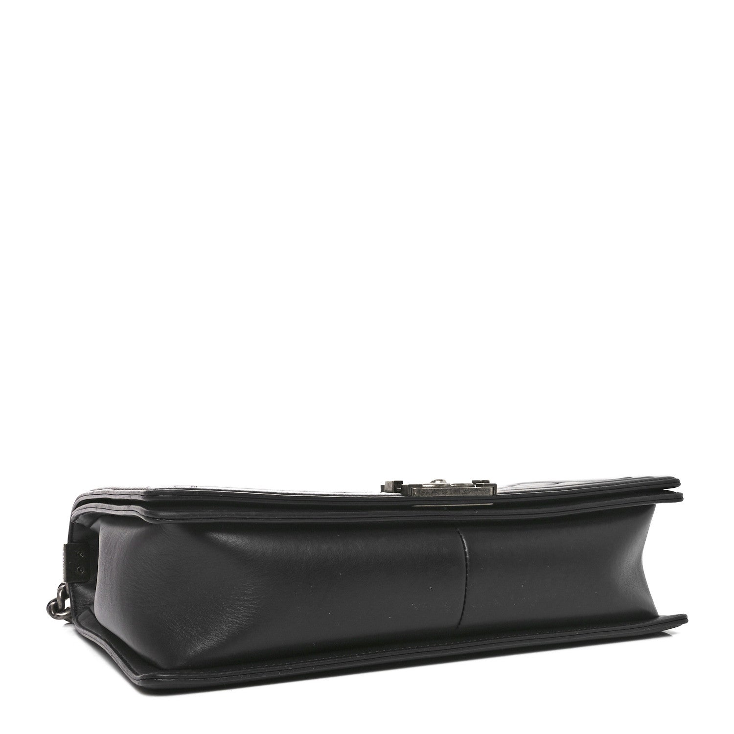 Lambskin Quilted Large Boy Flap Black