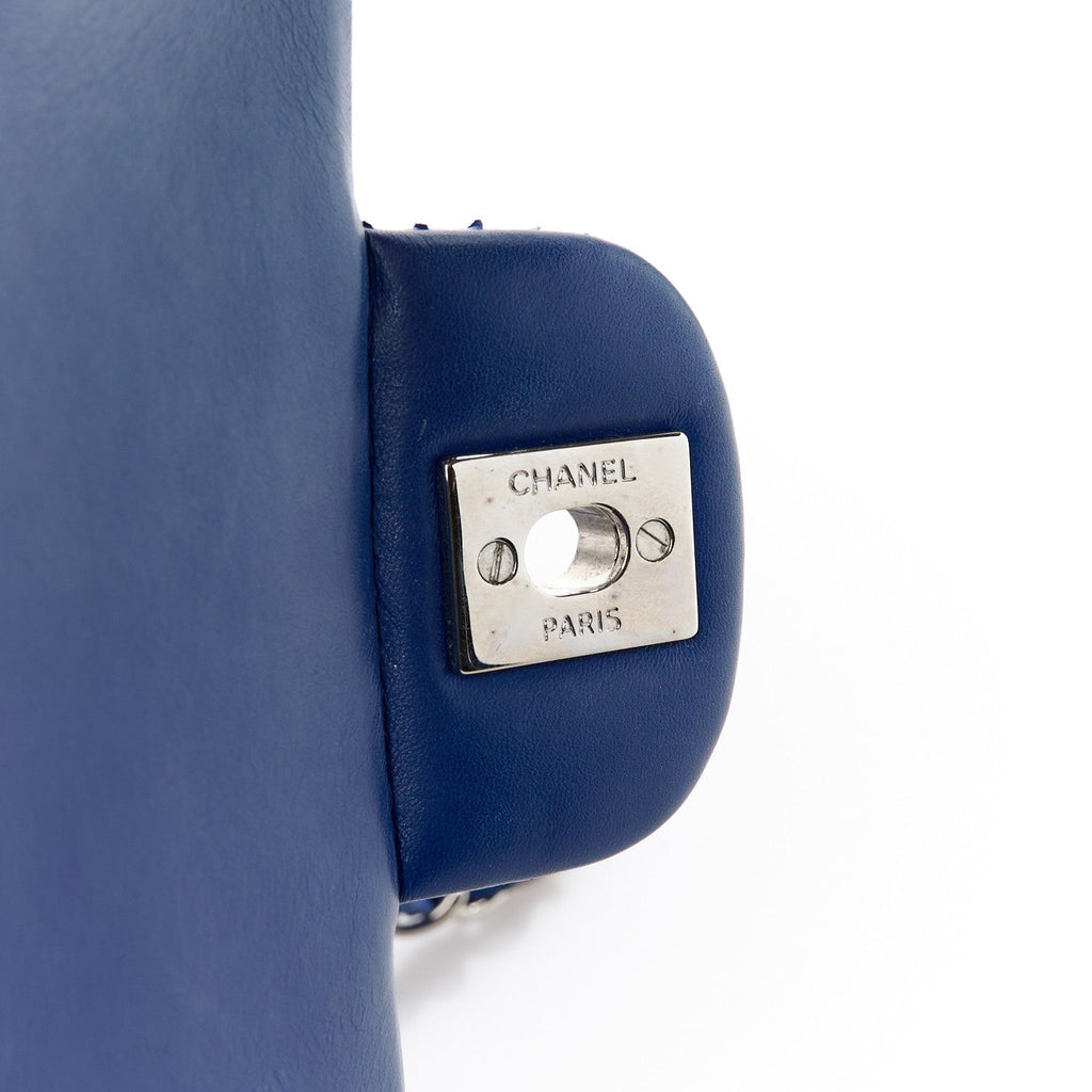 Snakeskin Mini Rectangular Flap Blue