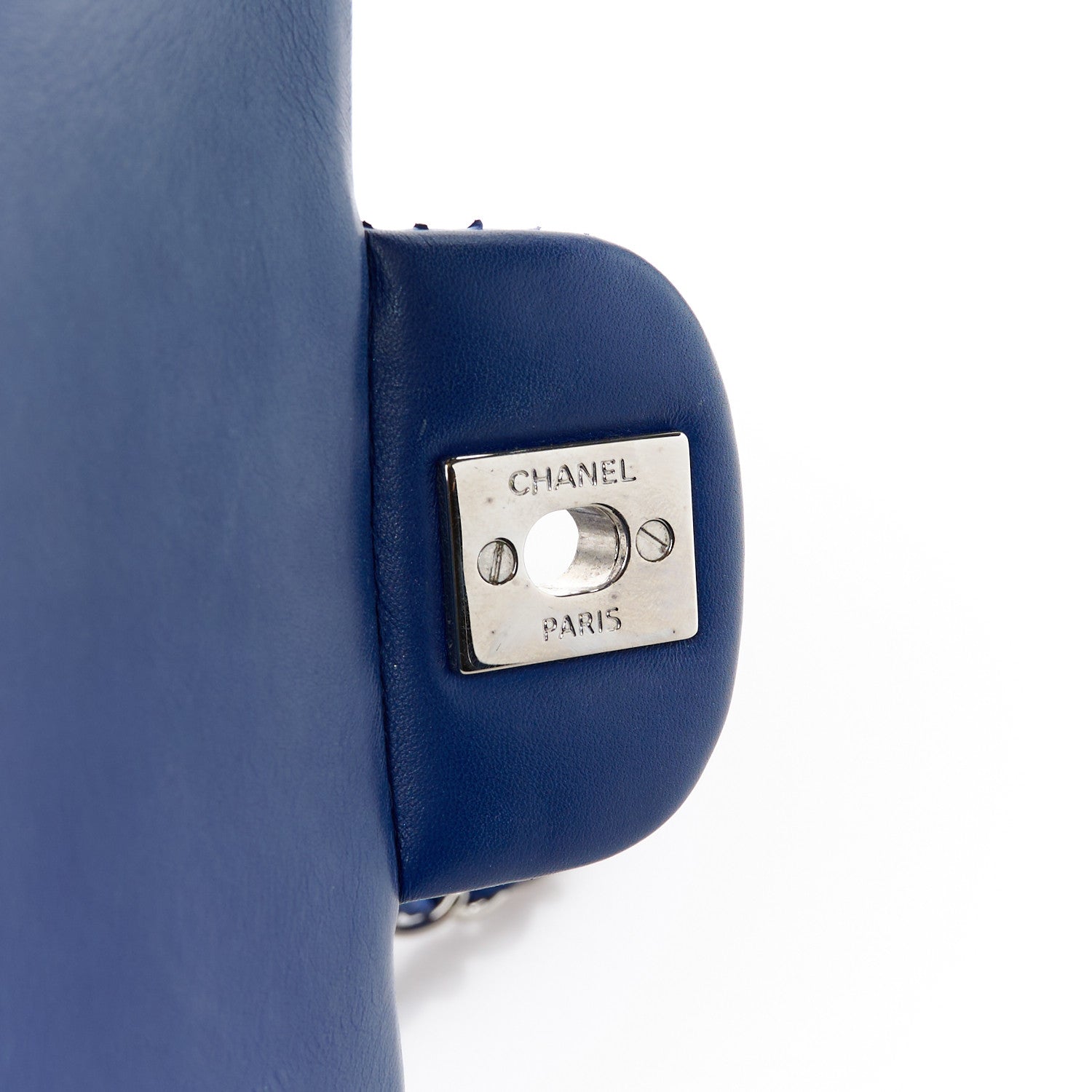 Snakeskin Mini Rectangular Flap Blue