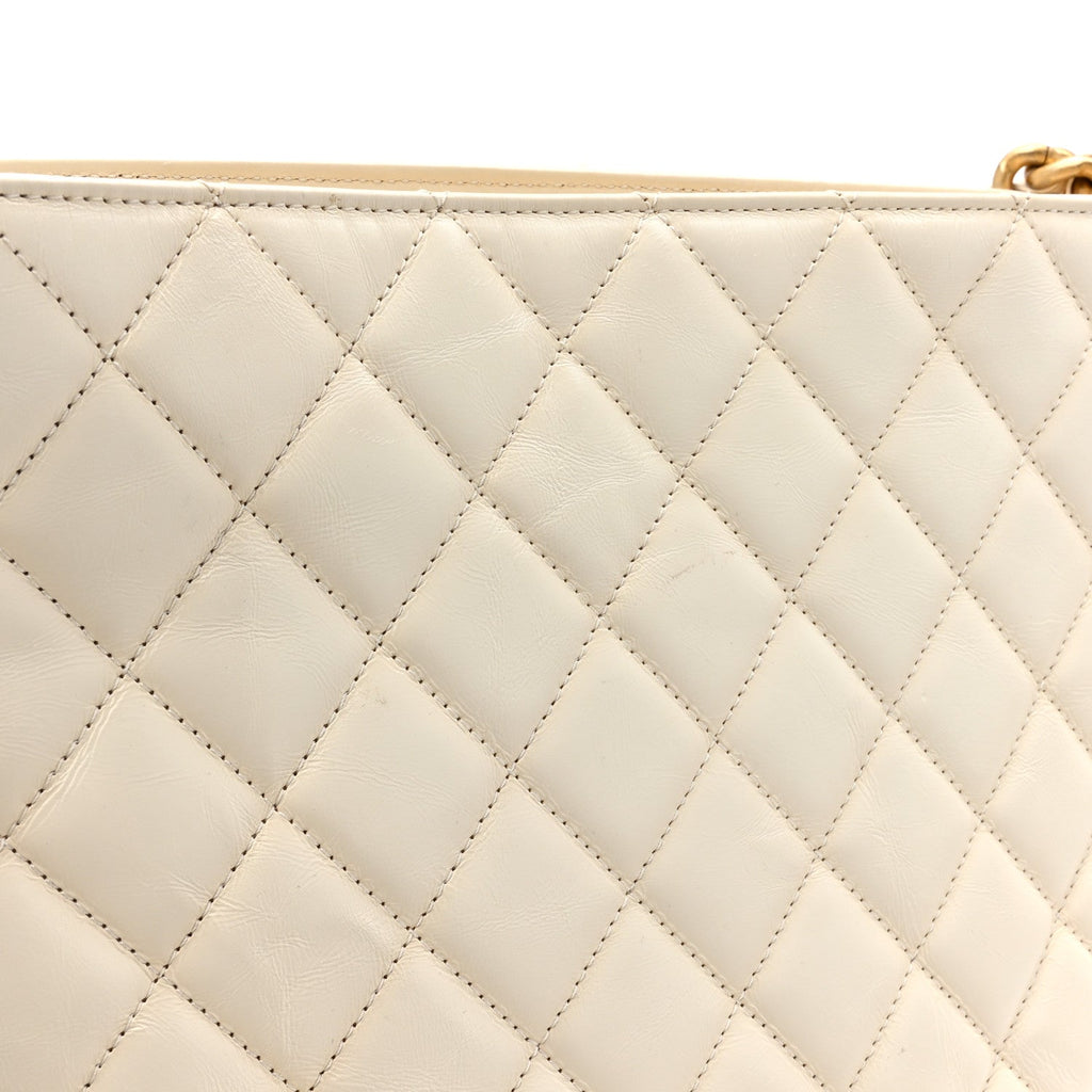 Crumpled Calfskin En Vogue Rope Hobo Bag White