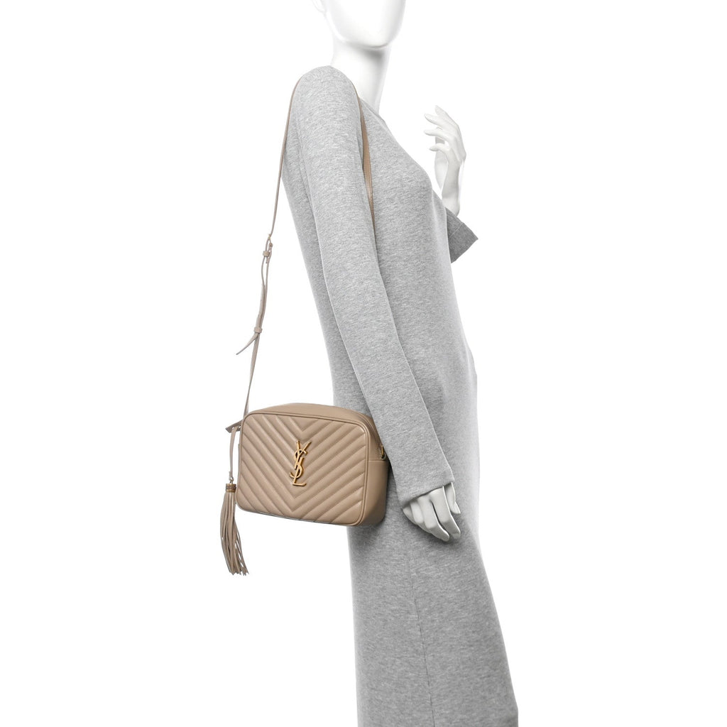 Calfskin Matelasse Monogram Lou Camera Bag Dark Beige