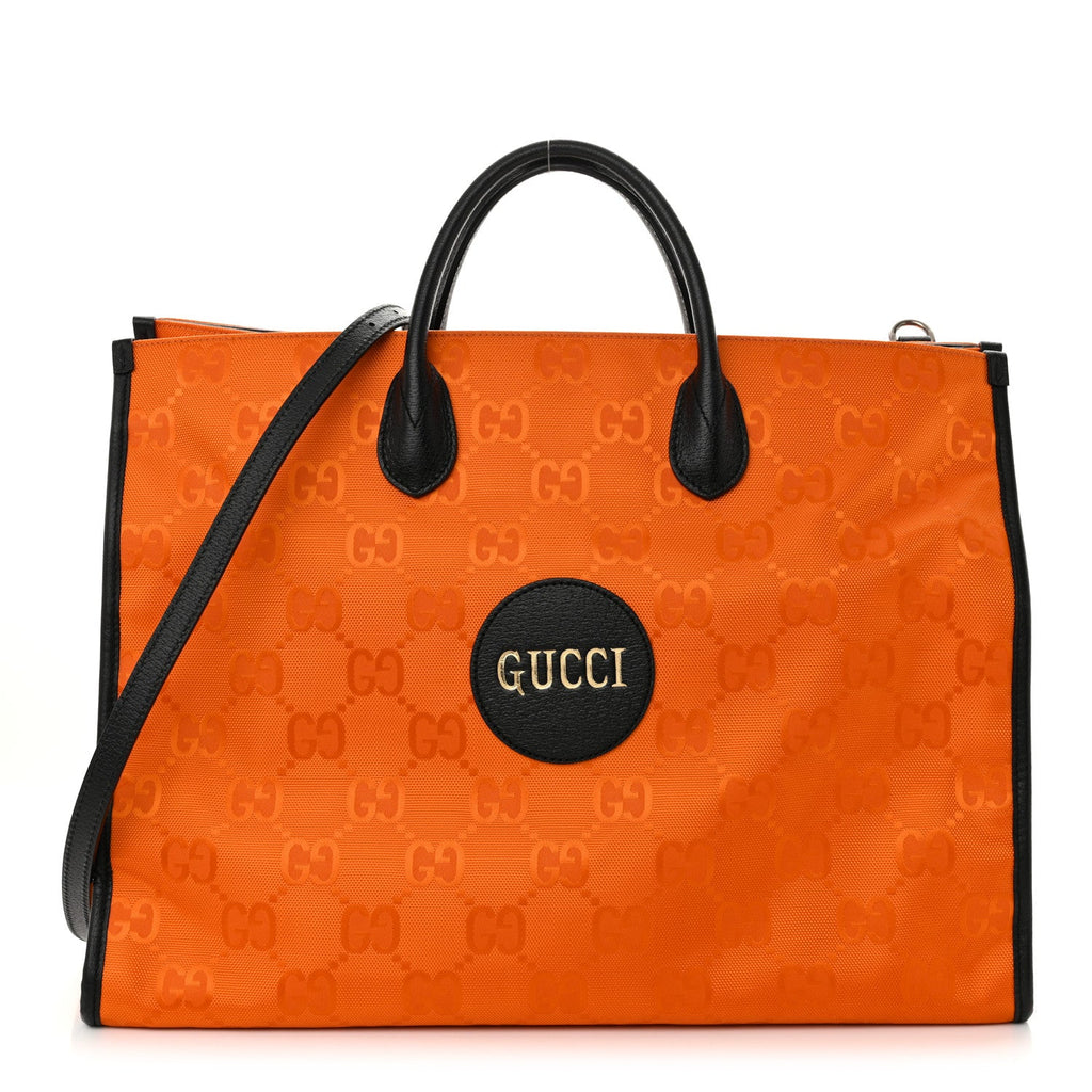 Econyl Nylon Monogram Large Off The Grid Tote Bag Carrot Orange Black