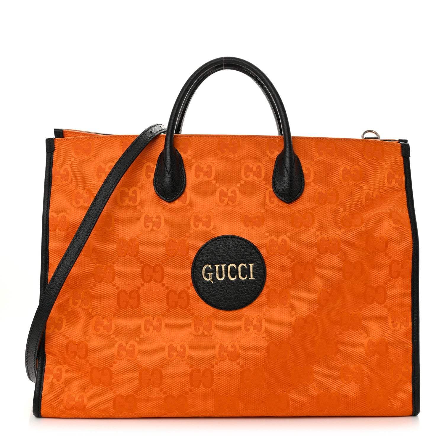 Econyl Nylon Monogram Large Off The Grid Tote Bag Carrot Orange Black
