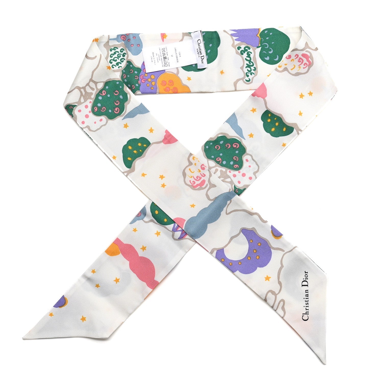 Silk Ciel De Reve Mitzah Scarf White Multicolor
