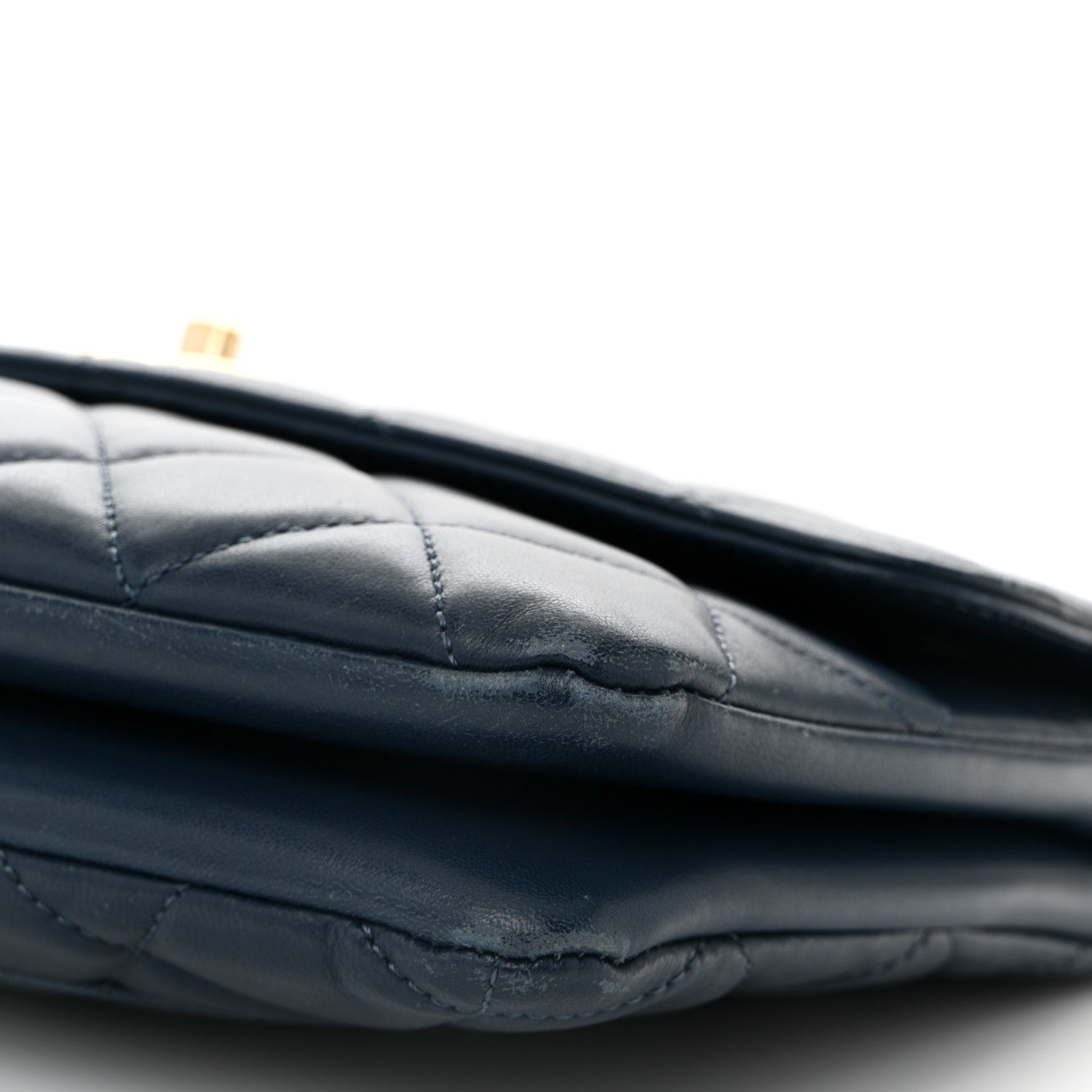 Lambskin Quilted Medium Trendy CC Flap Navy Blue