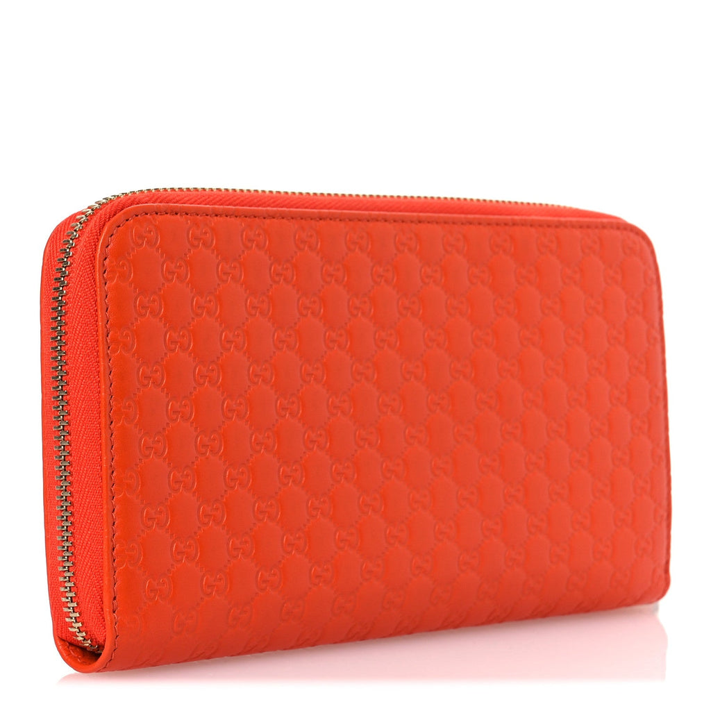Microguccissima Zip Around Wallet Sun Orange