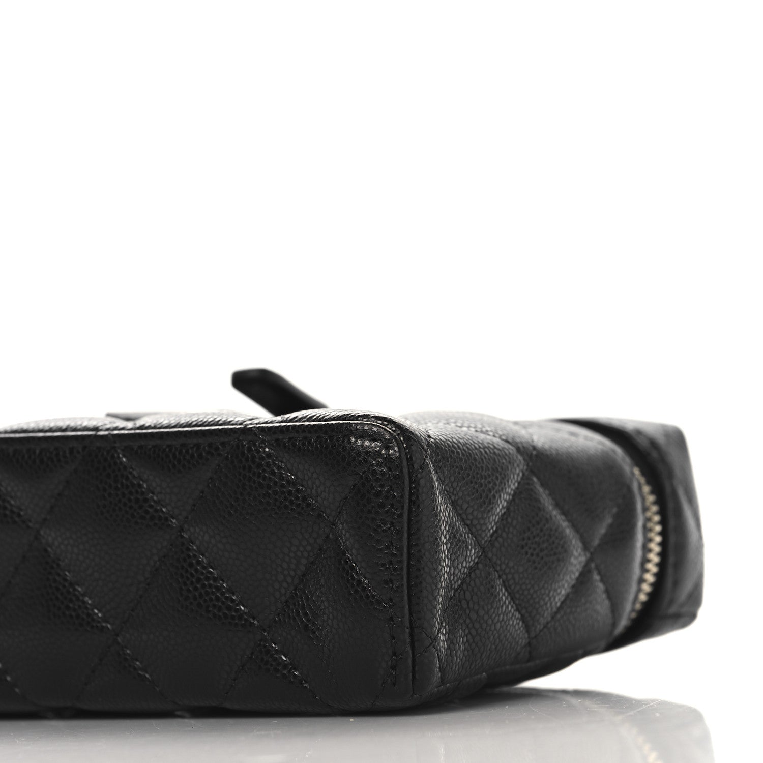 Caviar Quilted Top Handle Slim Vanity With Chain Black