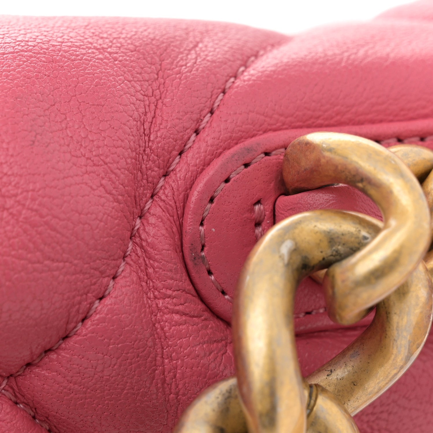 Lambskin Quilted Large Chanel 19 Flap Dark Pink