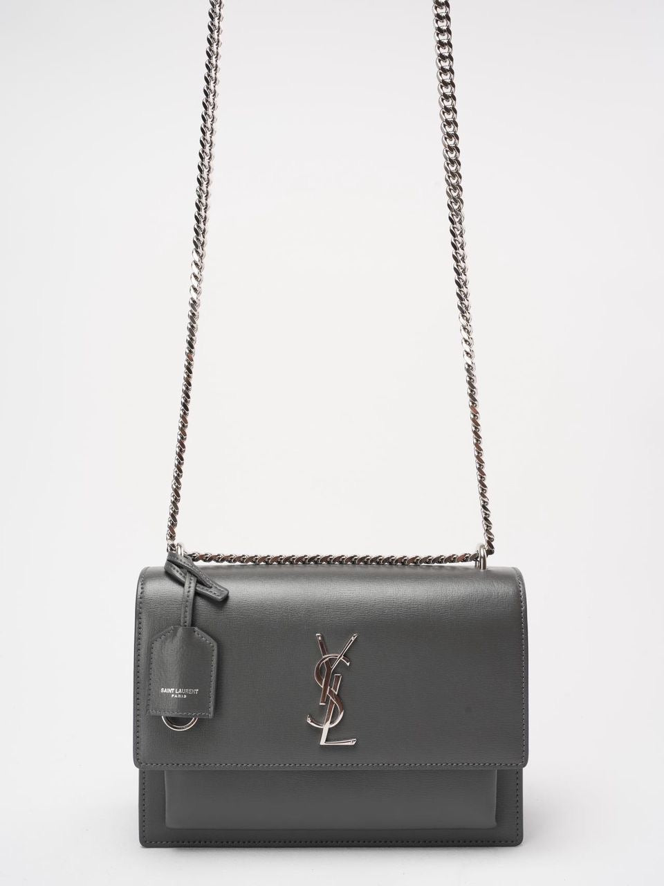 Saint Laurent Grey Calfskin Medium Monogram Sunset