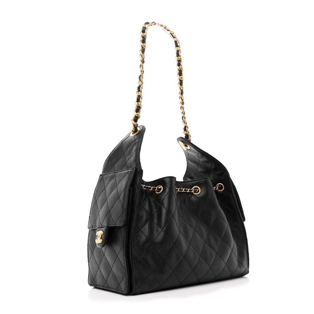 Caviar Quilted Small Chanel 25 Handbag Black