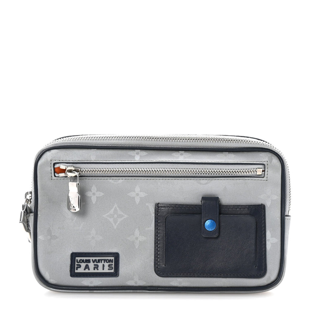 Monogram Satellite Alpha Clutch Silver