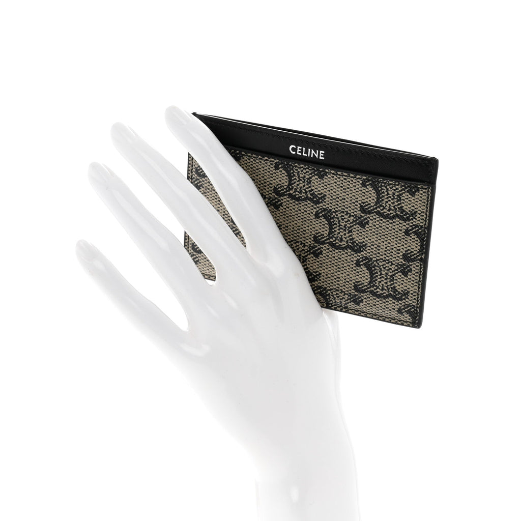 Triomphe Canvas  Holder Beige Black