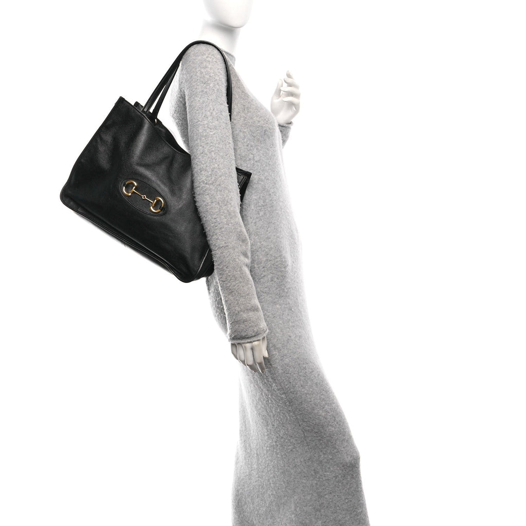 New Sakai Calfskin Lux Horsebit 1955 Tote Bag Black