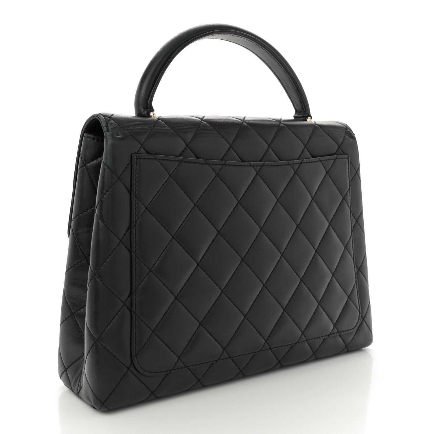 Lambskin Quilted Jumbo Kelly Flap Bag Black