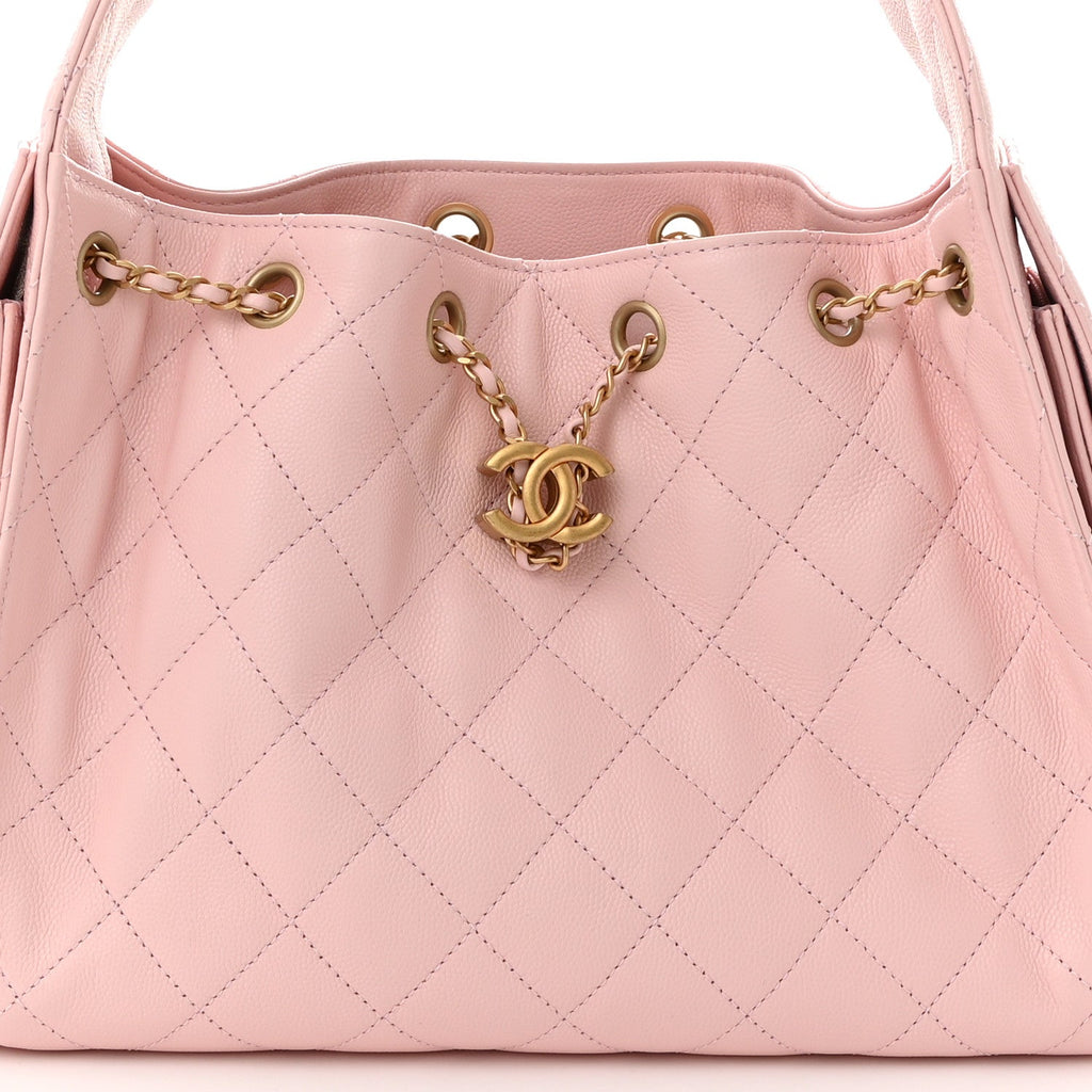 Caviar Quilted Small Chanel 25 Handbag Light Pink