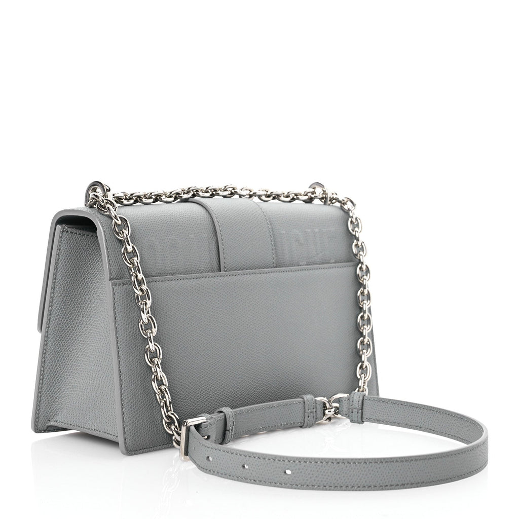 Grained Calfskin 30 Montaigne Chain Flap Bag Grey