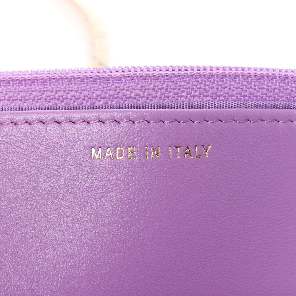 Caviar Quilted Boy Wallet On Chain WOC Purple