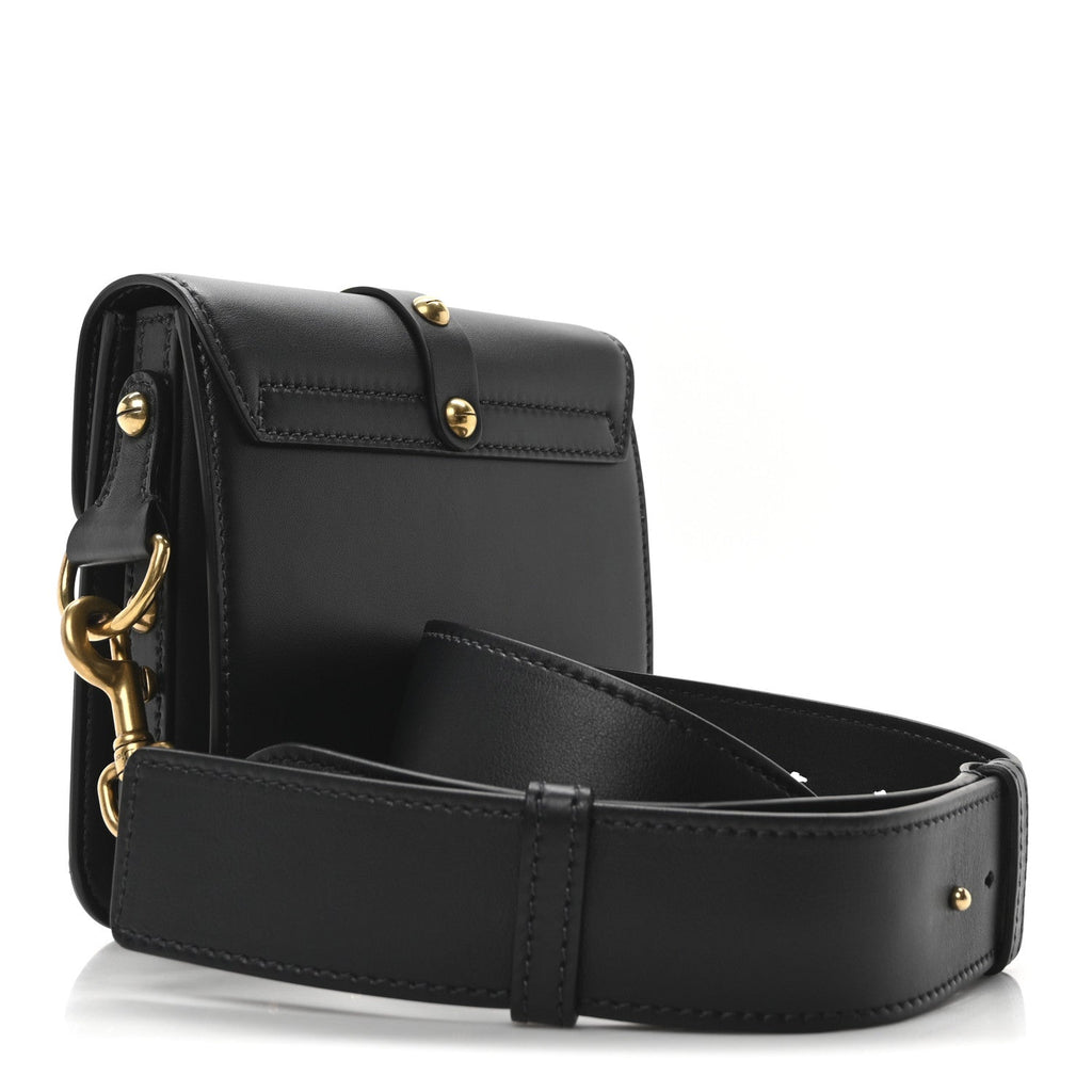 Calfskin Studded Square Dioraddict Flap Black