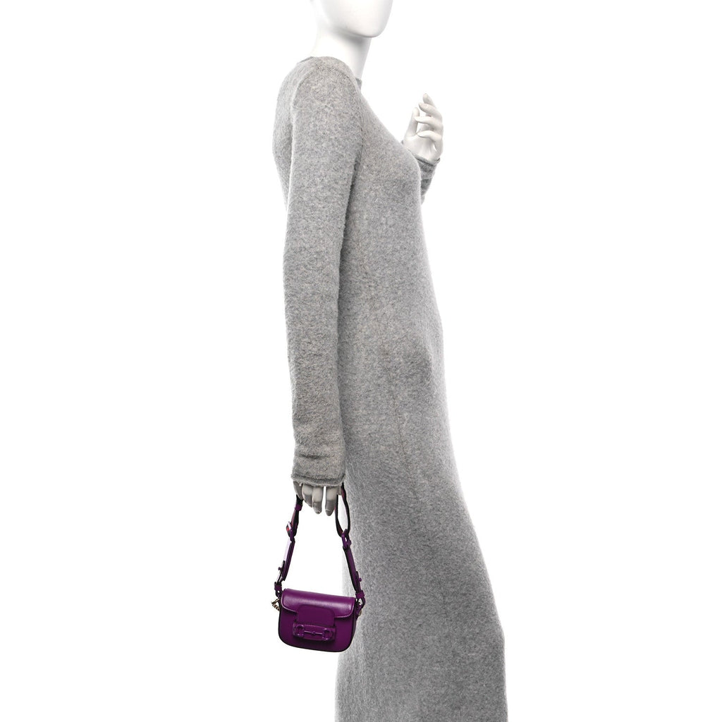 Azalea Calfskin Web Monochrome Horsebit 1955 Wallet On Strap Purple