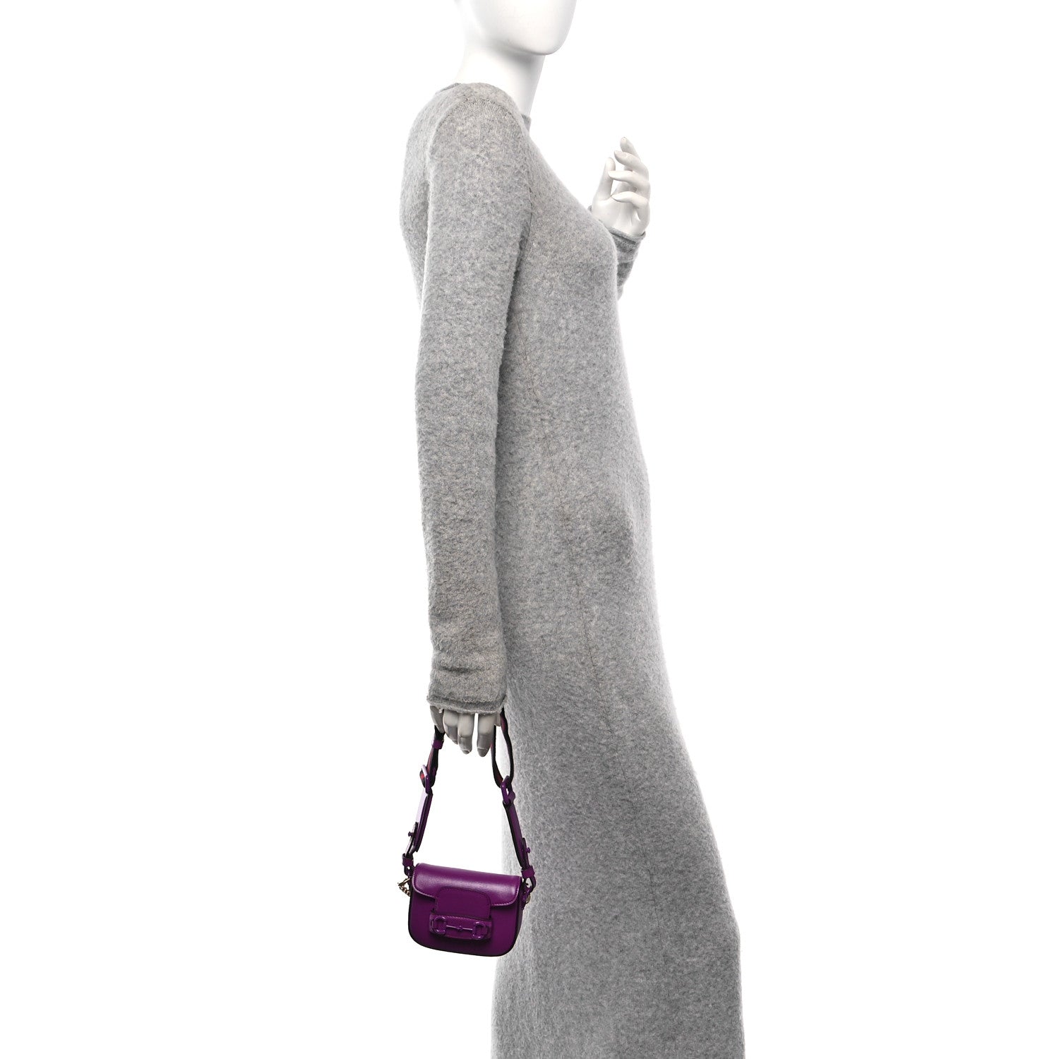 Azalea Calfskin Web Monochrome Horsebit 1955 Wallet On Strap Purple