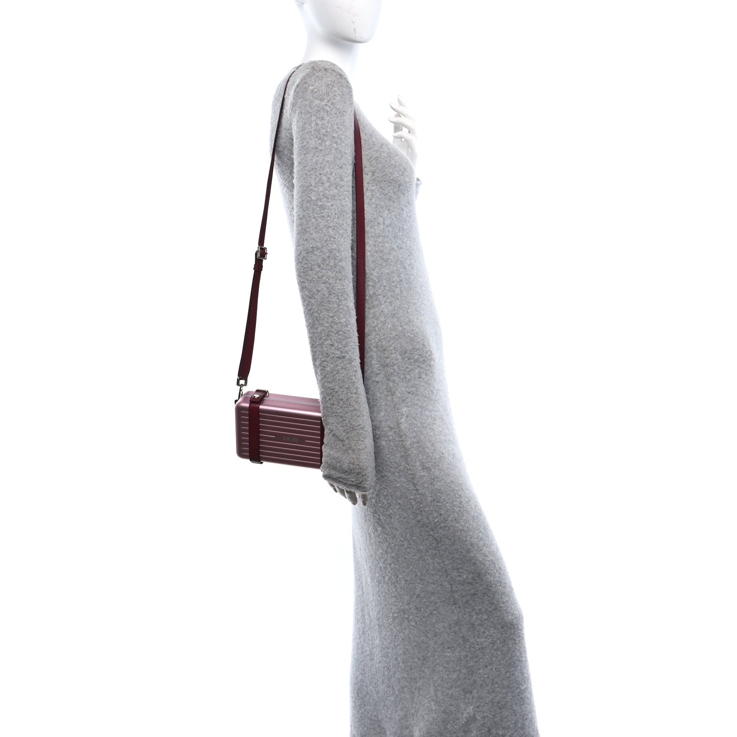 X RIMOWA Aluminum Personal Clutch On Strap Rose