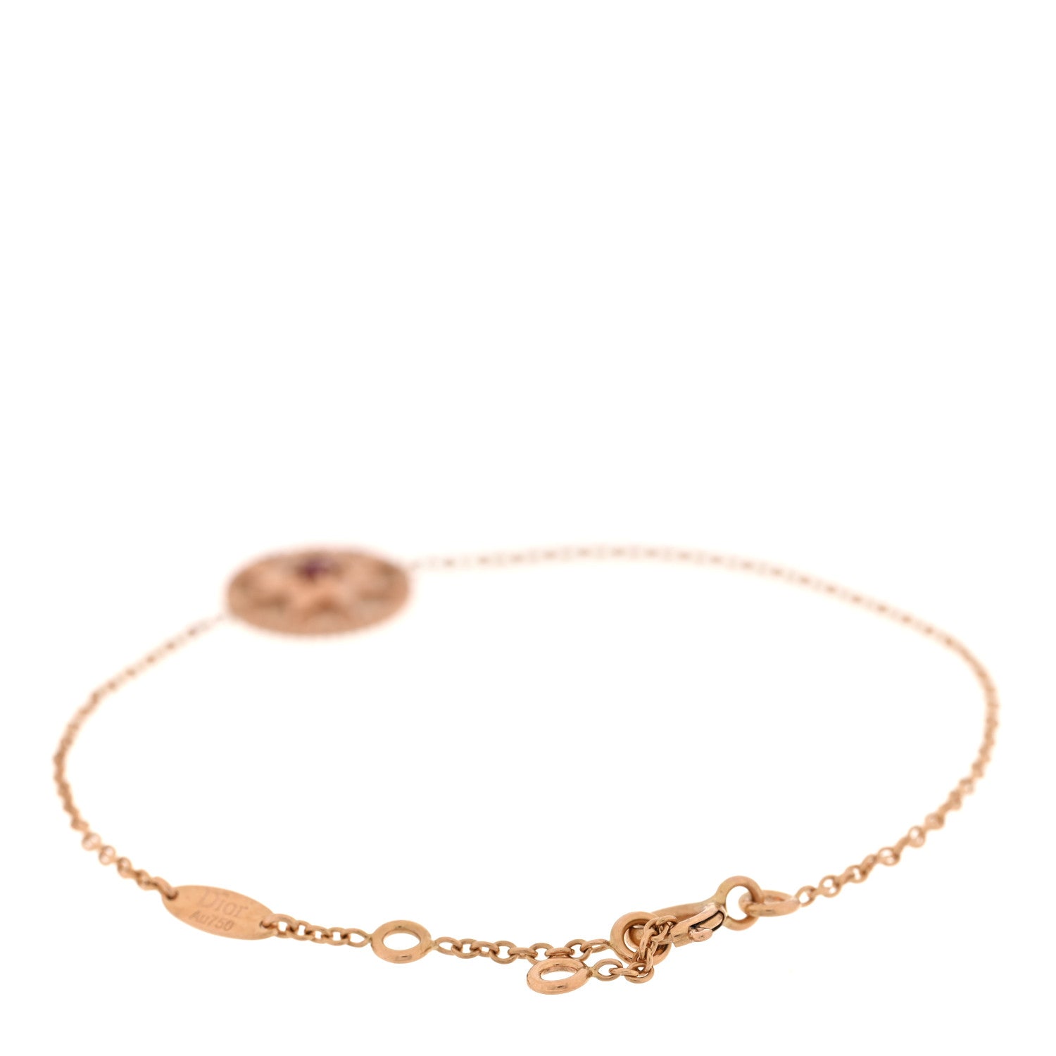 18K Rose Gold Ruby Mother of Pearl Rose Des Vents Bracelet