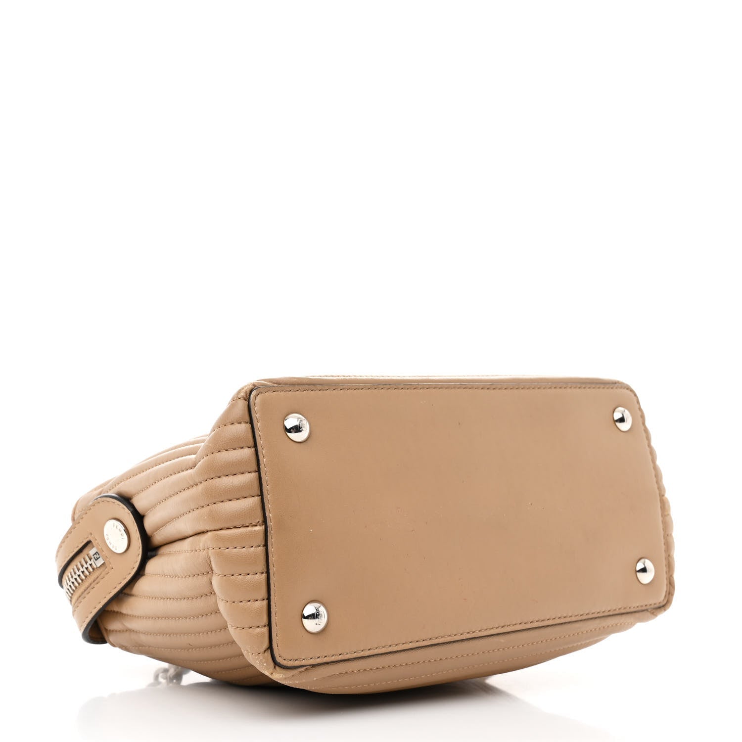 Shiny Nappa Trapuntata Small DotCom  Chain Satchel Cuoio